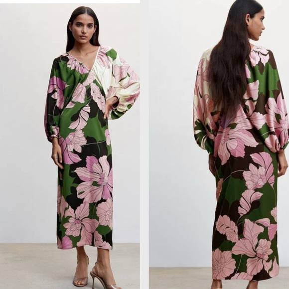 Mango Fresia-a Floral Print Dress, New with Tags, Size 2 - Picture 1 of 7